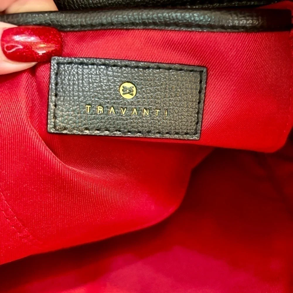 Travanti Laptop Bag Black Gold Hardware Red Interior Large Work Tote Travel